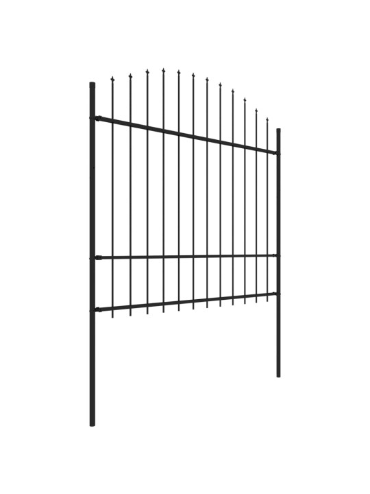 Zahradní plot s hroty ocel (1,5–1,75) x 17 m černý