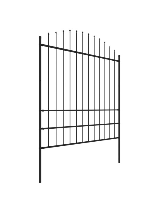 Zahradní plot s hroty ocel (1,75–2) x 13,6 m černý