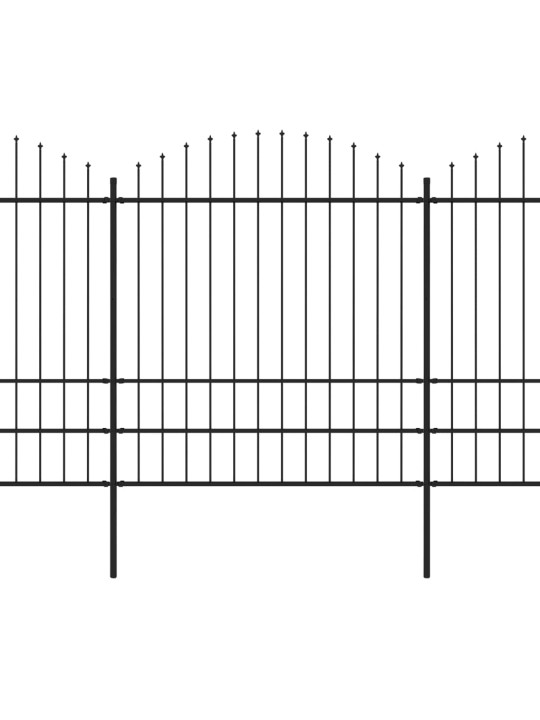 Zahradní plot s hroty ocel (1,75–2) x 15,3 m černý