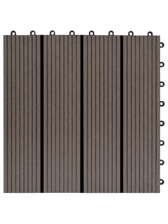 22 ks terasové dlaždice 30 x 30 cm 2 m² WPC tmavě hnědé