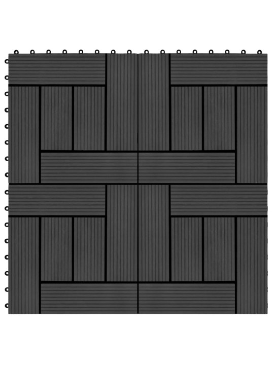 22 ks terasové dlaždice 30 x 30 cm 2 m² WPC černé