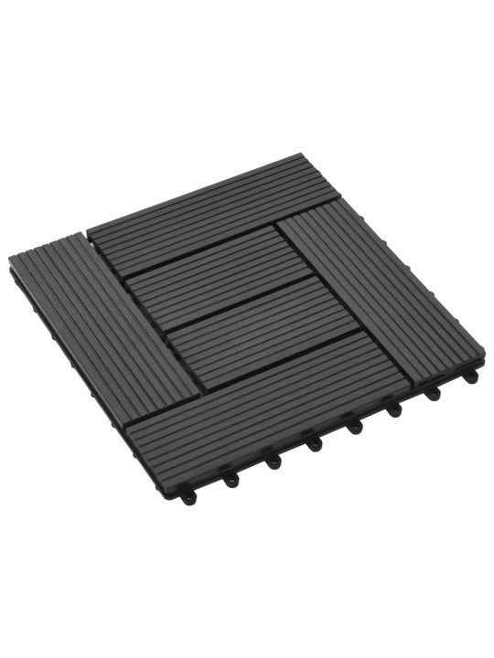 22 ks terasové dlaždice 30 x 30 cm 2 m² WPC černé