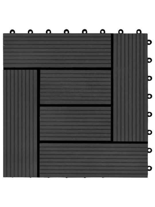22 ks terasové dlaždice 30 x 30 cm 2 m² WPC černé
