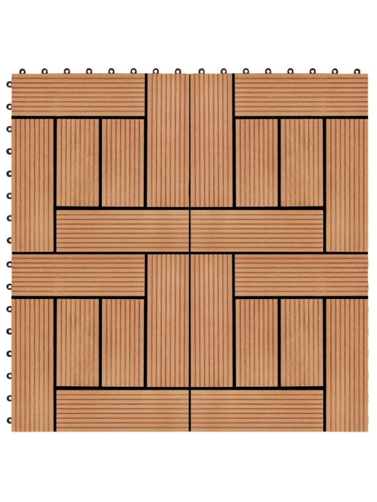 22 ks terasové dlaždice 30 x 30 cm 2 m² WPC barva teak