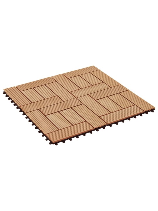 22 ks terasové dlaždice 30 x 30 cm 2 m² WPC barva teak