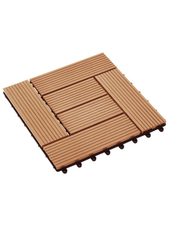 22 ks terasové dlaždice 30 x 30 cm 2 m² WPC barva teak