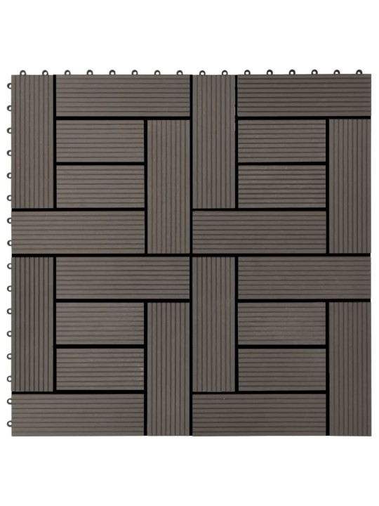 22 ks terasové dlaždice 30 x 30 cm 2 m² WPC tmavě hnědé