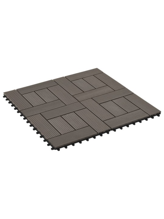 22 ks terasové dlaždice 30 x 30 cm 2 m² WPC tmavě hnědé