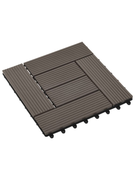 22 ks terasové dlaždice 30 x 30 cm 2 m² WPC tmavě hnědé