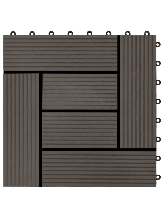 22 ks terasové dlaždice 30 x 30 cm 2 m² WPC tmavě hnědé
