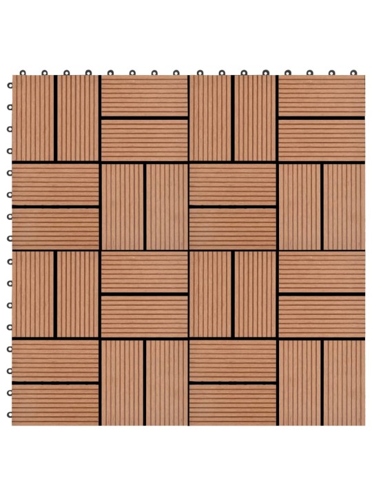 22 ks terasové dlaždice 30 x 30 cm 2 m² WPC hnědé