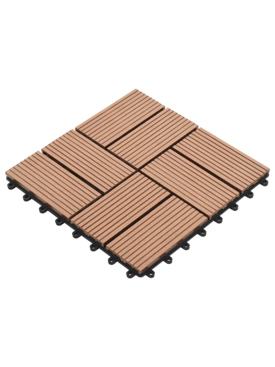 22 ks terasové dlaždice 30 x 30 cm 2 m² WPC hnědé