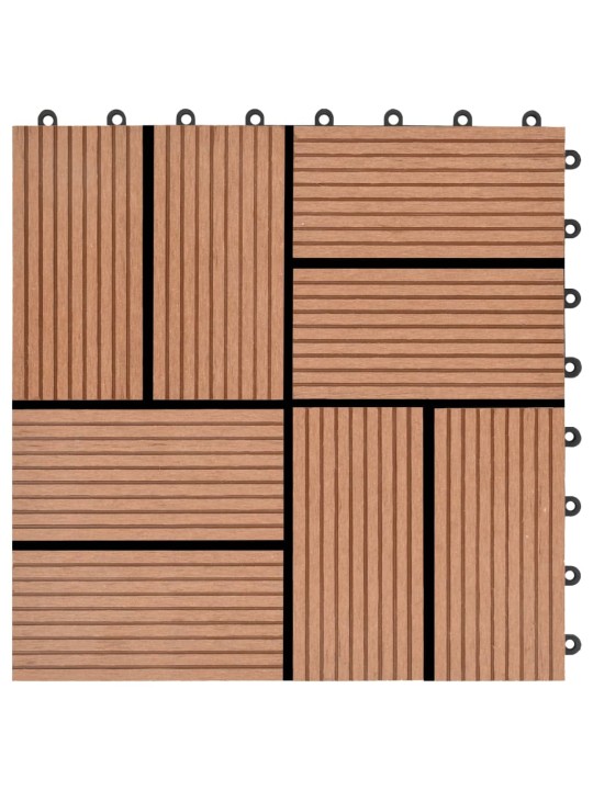 22 ks terasové dlaždice 30 x 30 cm 2 m² WPC hnědé