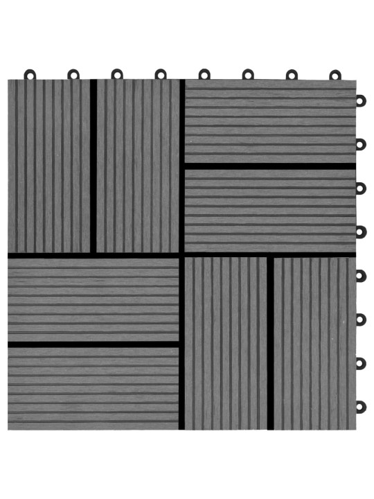 22 ks terasové dlaždice 30 x 30 cm 2 m² WPC šedé