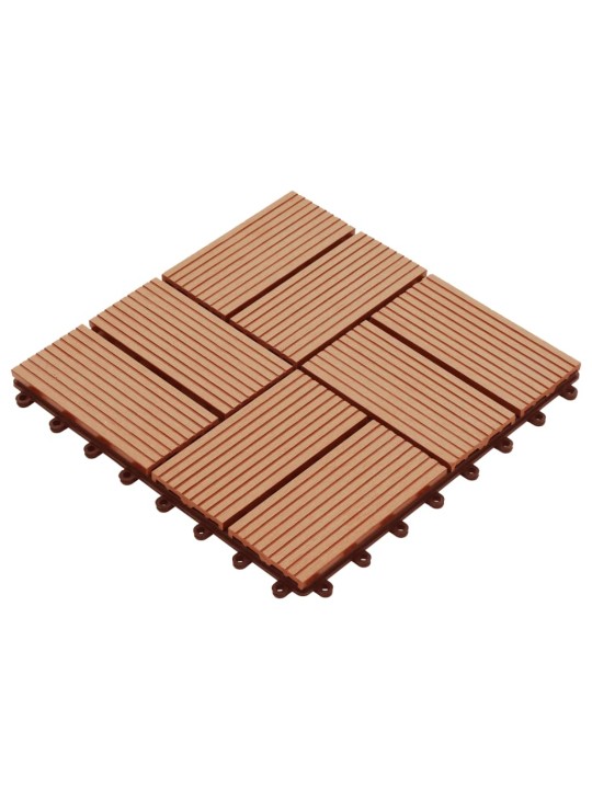 22 ks terasové dlaždice 30 x 30 cm 2 m² WPC teakový odstín