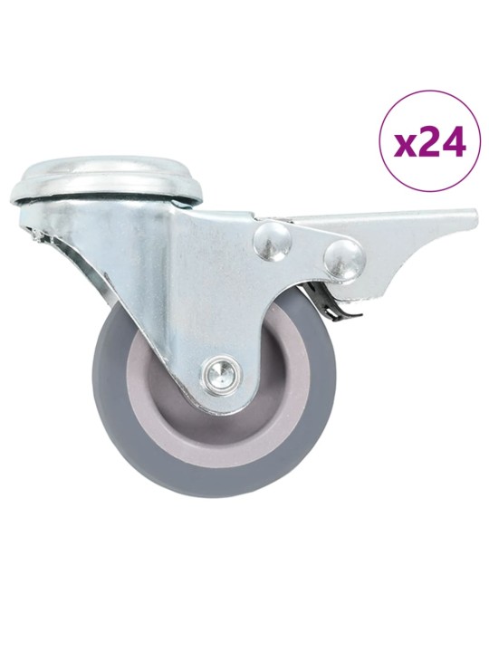 24 ks otočná kolečka s otvorem pro šroub 50 mm