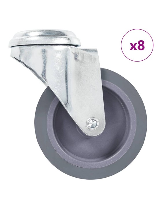 8 ks otočná kolečka s otvorem pro šroub 75 mm