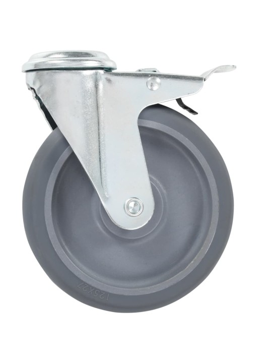 8 ks otočná kolečka s otvorem pro šroub 125 mm