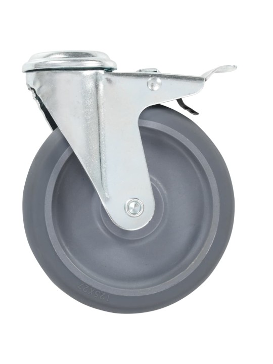 24 ks otočná kolečka s otvorem pro šroub 125 mm