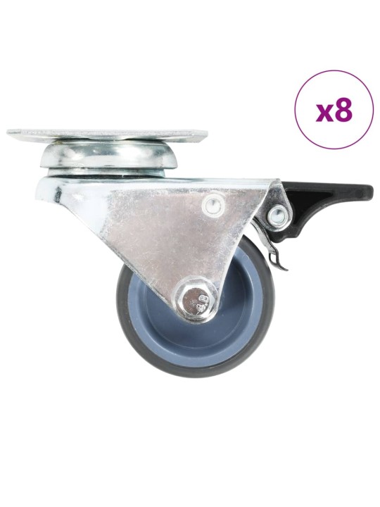8 ks dvojitá otočná kolečka 50 mm