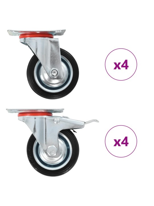 8 ks otočná kolečka 75 mm
