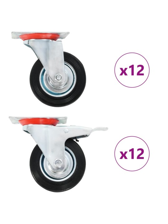 24 ks otočná kolečka 100 mm
