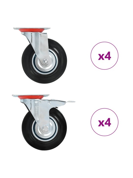 8 ks otočná kolečka 125 mm