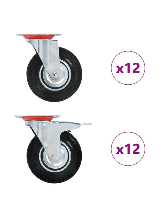 24 ks otočná kolečka 125 mm