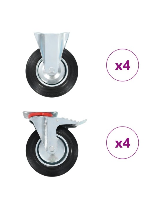 8 ks pojezdová kolečka 200 mm