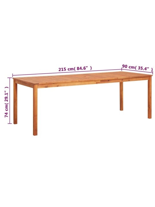 Zahradní stůl 215 x 90 x 74 cm masivní akáciové dřevo