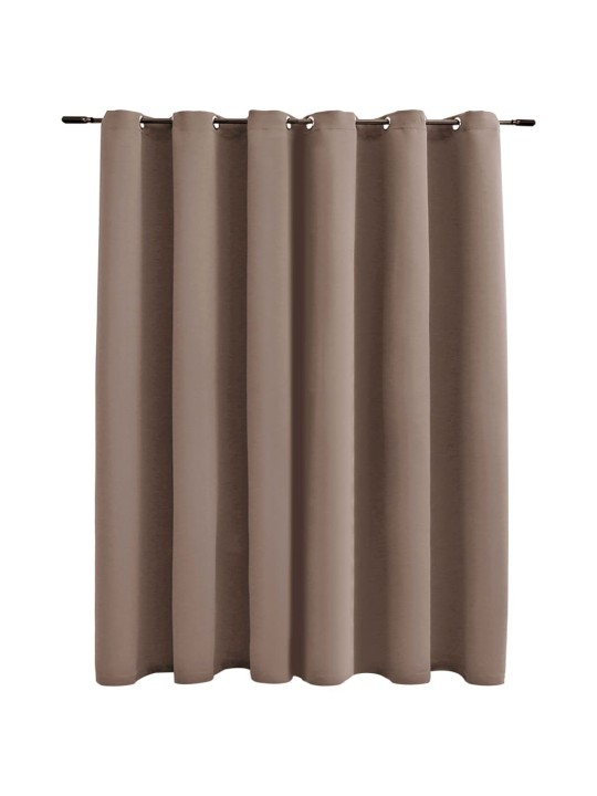 Zatemňovací závěs s kovovými kroužky taupe 290 x 245 cm