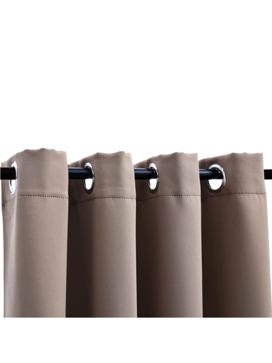 Zatemňovací závěs s kovovými kroužky taupe 290 x 245 cm