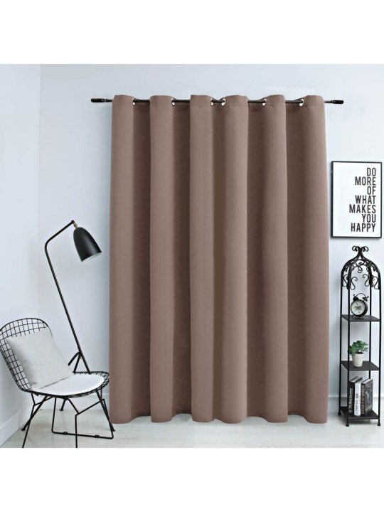 Zatemňovací závěs s kovovými kroužky taupe 290 x 245 cm