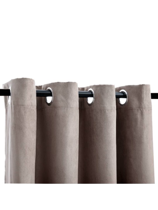 Zatemňovací závěsy s kovovými kroužky 2 ks taupe 140 x 175 cm