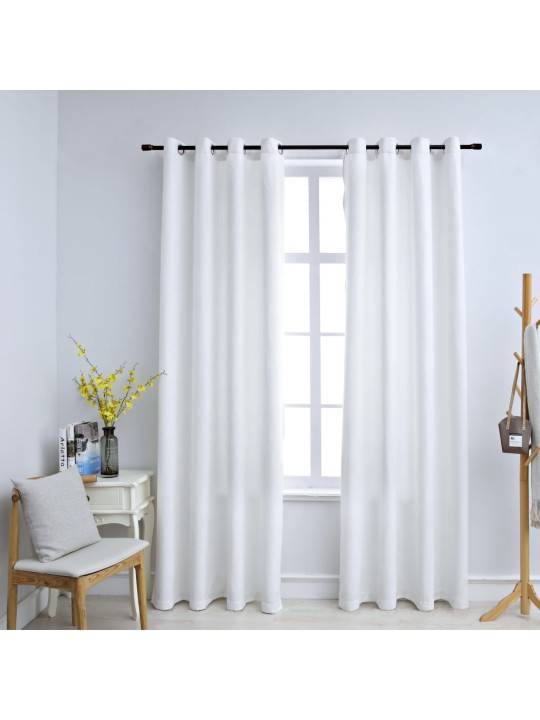 Zatemňovací závěsy s kovovými kroužky 2 ks našedlé 140 x 245 cm
