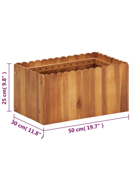 Zahradní vyvýšený záhon 50 x 30 x 25 cm masivní akáciové dřevo