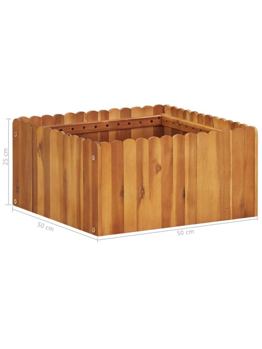 Zahradní vyvýšený záhon 50 x 50 x 25 cm masivní akáciové dřevo