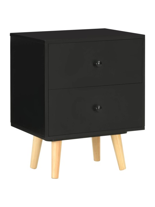Noční stolky 2 ks černé 40 x 30 x 50 cm masivní borové dřevo