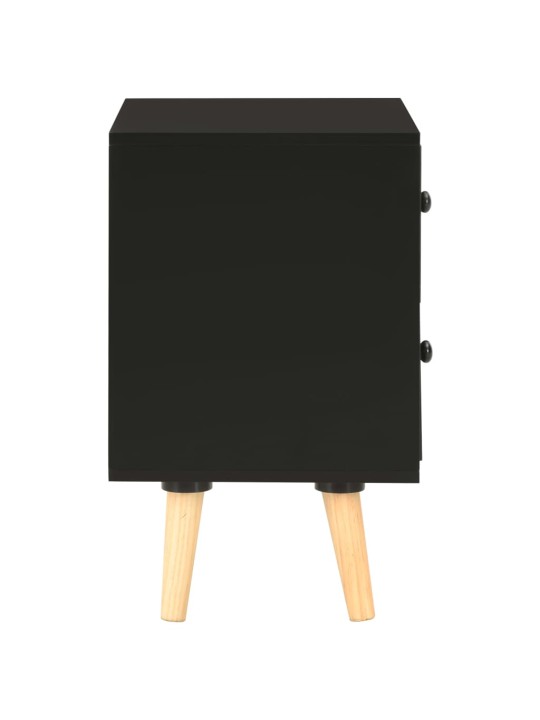 Noční stolky 2 ks černé 40 x 30 x 50 cm masivní borové dřevo