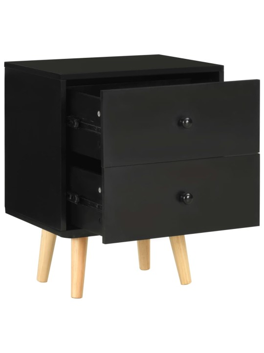 Noční stolky 2 ks černé 40 x 30 x 50 cm masivní borové dřevo