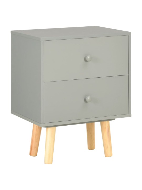 Noční stolky 2 ks šedé 40 x 30 x 50 cm masivní borové dřevo