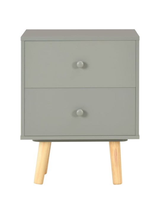 Noční stolky 2 ks šedé 40 x 30 x 50 cm masivní borové dřevo