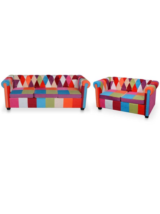 2dílná sedací souprava chesterfield textil