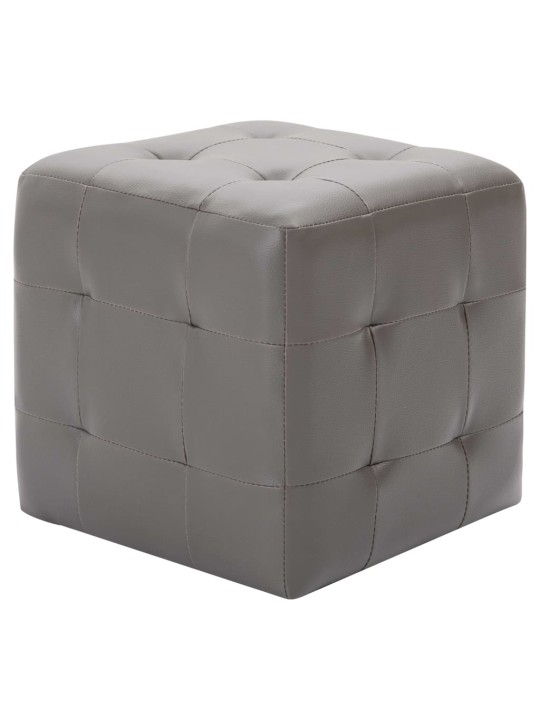 Taburety 2 ks šedé 30 x 30 x 30 cm umělá kůže