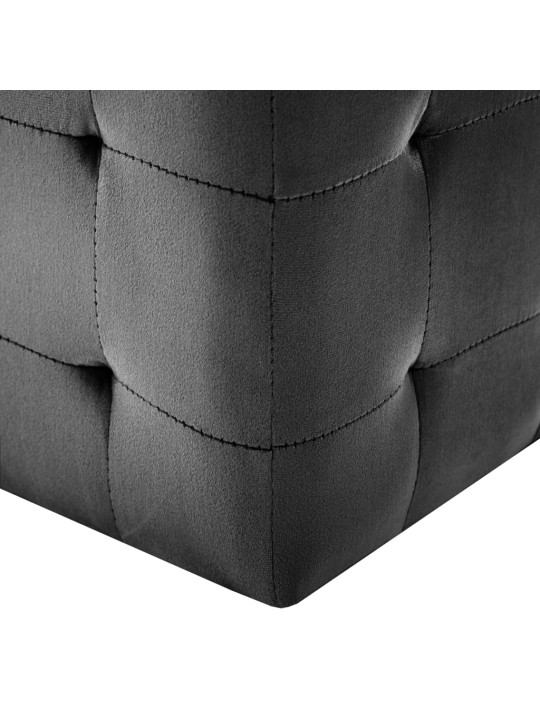 Taburety 2 ks černé 30 x 30 x 30 cm sametová látka