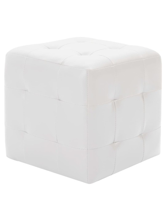 Taburety 2 ks bílé 30 x 30 x 30 umělá kůže