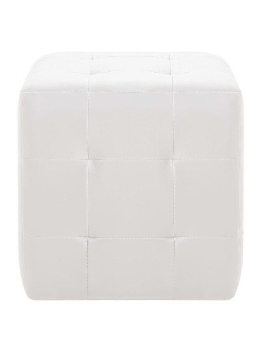 Taburety 2 ks bílé 30 x 30 x 30 umělá kůže