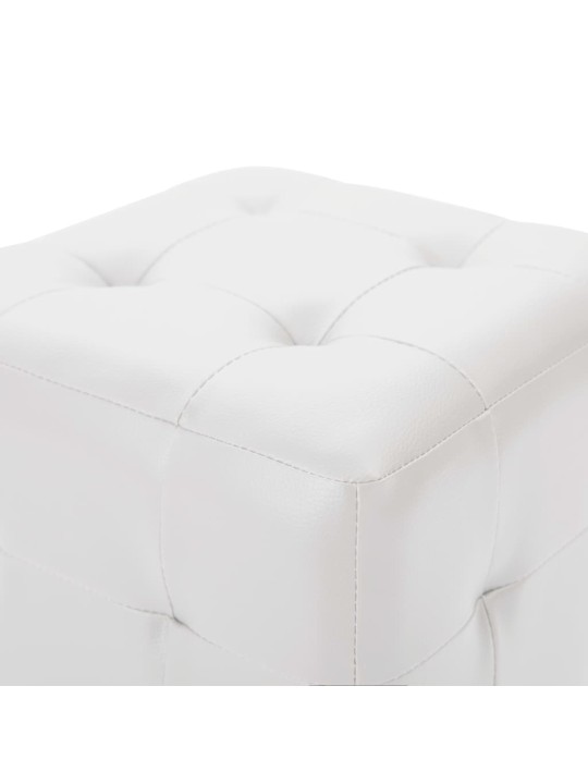 Taburety 2 ks bílé 30 x 30 x 30 umělá kůže