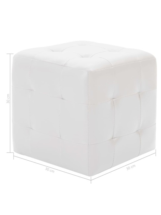 Taburety 2 ks bílé 30 x 30 x 30 umělá kůže