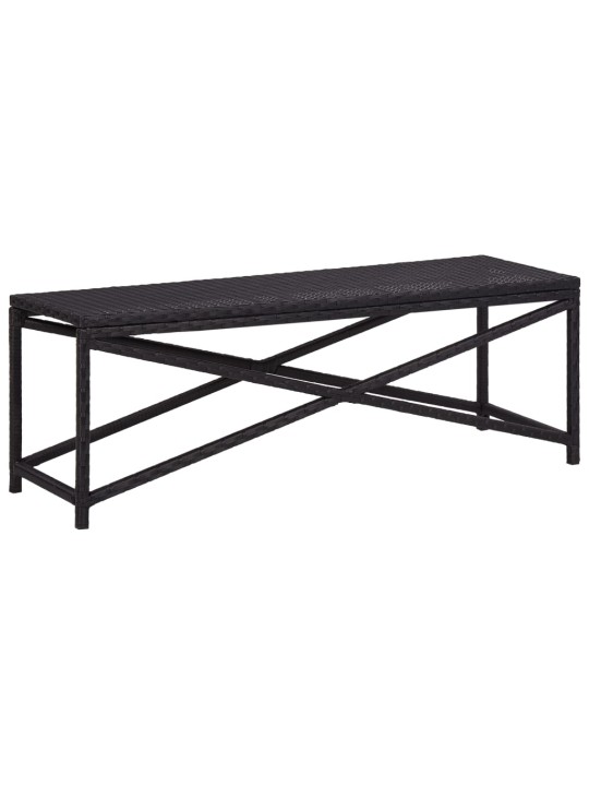 Zahradní lavice 120 cm polyratan černá